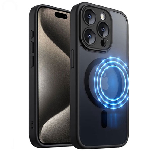 [CS] Matte Silicone Hybrid Magnetic MagSafe Case Cover for iPhone 13 Pro, Black