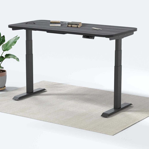 MotionGrey Height Adjustable German Electric Dual Motors Sit-to-Stand Computer Home Table and Office Standing Desk - Black Frame with Tabletop