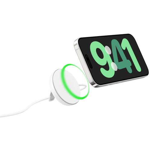 Tapis de chargement magnétique sans fil Qi2 de 15 W de Belkin - Blanc