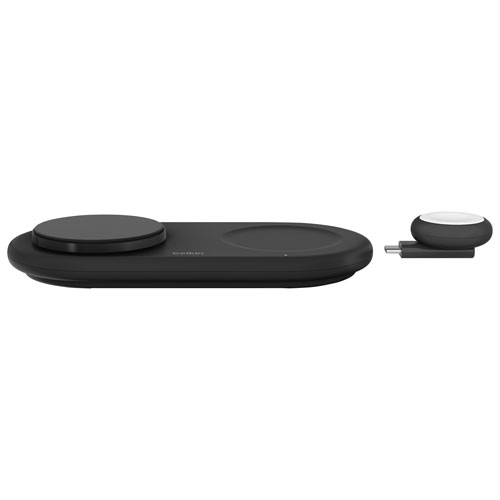 Belkin 3in-1 15W Qi2 Wireless USB-C Charging Pad - Black