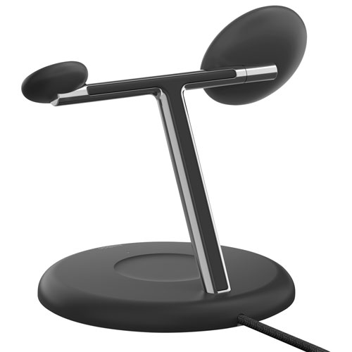 Support de chargement magnétique sans fil 3-en-1 Qi2 de 15 W BoostCharge Pro de Belkin - Noir