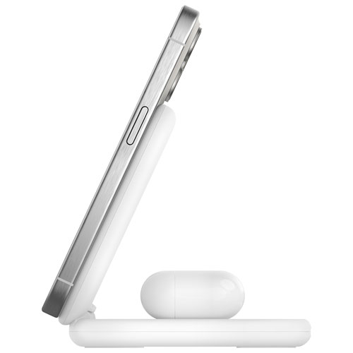 Belkin 2-in-1 15W Qi2 Wireless Foldable Charging Stand - White