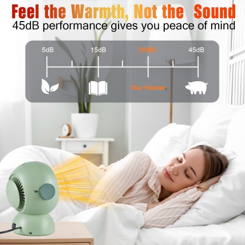 Portable Space Heater, 1200W Mini Electric PTC Ceramic Heaters with Overheat & Tip-Over Protection Personal Heater for Home