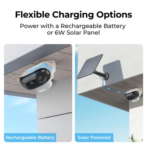 Reolink Argus 4 Pro - 4K 180° Dual-Lens Wi-Fi 6 Battery Security Camera with True Full-Color Night Vision, Solar Powered Wireless Outdoor Camera Black