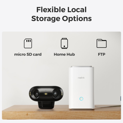 Reolink Argus 4 Pro - 4K 180° Dual-Lens Wi-Fi 6 Battery Security Camera with True Full-Color Night Vision, Black