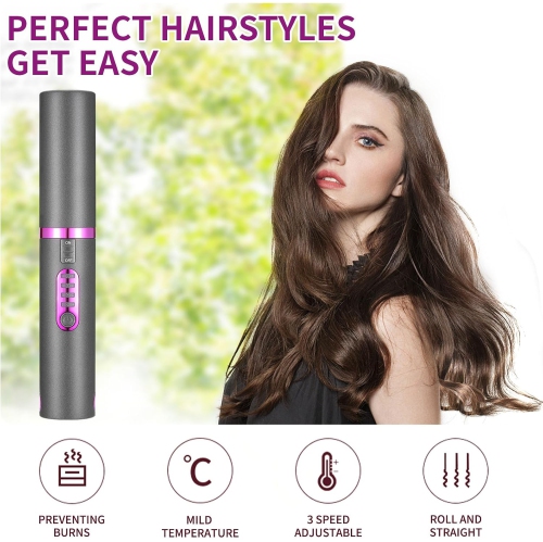 Fer plat sans fil, mini fer à friser plat, fer plat portatif sans fil, fer plat sans fil pour cheveux courts, cadeau pour femmes