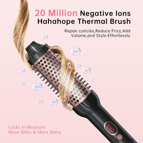 Brosse thermique pour cheveux frisés, brosse ronde chauffante à ions négatifs de 1,5&nbsp;po, brosse à friser pour boucles, fer à friser à chauffage