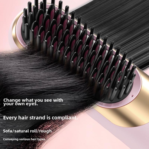 Cordless Hair Straightener Brush,Portable Straightener Brush for Travel,Lightweight Mini Rechargeable Straightening Comb