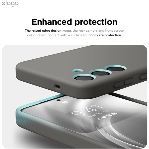 Elago Compatible avec Samsung Galaxy S25 Plus, étui en silicone liquide, antichoc, étui mince pour téléphone, doublure en microfibre douce