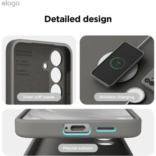 Elago Compatible avec Samsung Galaxy S25 Plus, étui en silicone liquide, antichoc, étui mince pour téléphone, doublure en microfibre douce