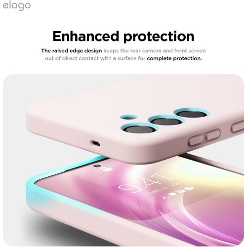Elago Compatible avec Samsung Galaxy S25 Plus, étui en silicone liquide, antichoc, étui mince pour téléphone, doublure douce en microfibre