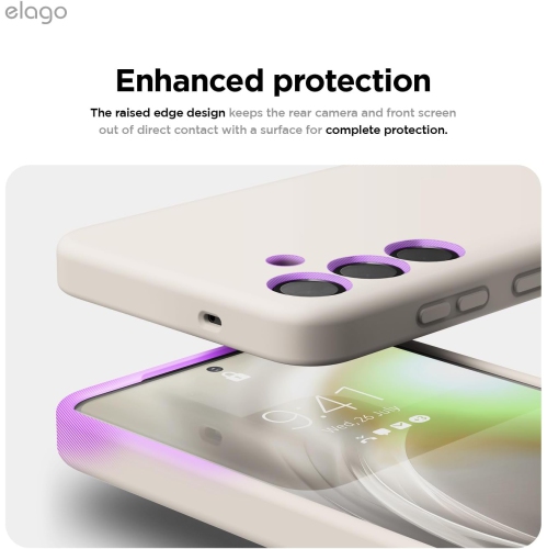 Elago Compatible avec Samsung Galaxy S25 Plus, étui en silicone liquide, antichoc, étui mince pour téléphone, doublure douce en microfibre