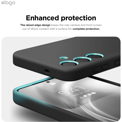 Elago Compatible avec Samsung Galaxy S25 Plus, étui en silicone liquide, antichoc, étui mince pour téléphone, doublure douce en microfibre