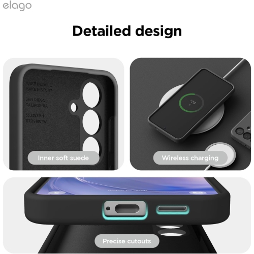 Elago Compatible avec Samsung Galaxy S25 Plus, étui en silicone liquide, antichoc, étui mince pour téléphone, doublure douce en microfibre