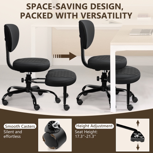 Coolhut Ergonomic Cross-Legged Office Chair, Squatting Kneeling Chair Yoga Meditation Chair with Wheels, ADHD Stool Swivel Desk Chair, Adjustable