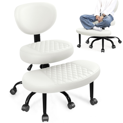 Coolhut Ergonomic Cross-Legged Office Chair, Squatting Kneeling Chair Yoga Meditation Chair with Wheels, ADHD Stool Swivel Desk Chair, Adjustable