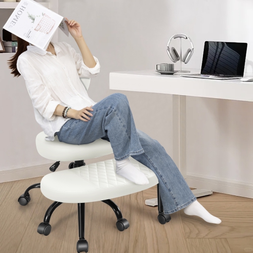 Coolhut Ergonomic Cross-Legged Office Chair, Squatting Kneeling Chair Yoga Meditation Chair with Wheels, ADHD Stool Swivel Desk Chair, Adjustable