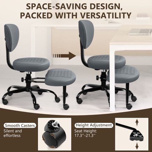 Coolhut Ergonomic Cross-Legged Office Chair, Squatting Kneeling Chair Yoga Meditation Chair with Wheels, ADHD Stool Swivel Desk Chair, Adjustable