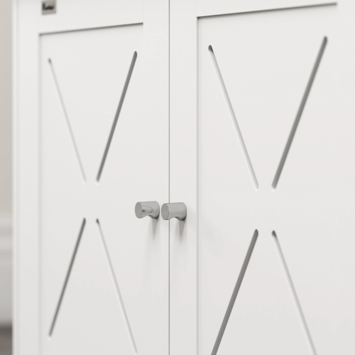 PawHut Cat Litter Box Enclosure, Hidden Washroom Furniture with Doors, Cat Hole, Handles, Indoor Pet House Side End Table Fit Most of Cat and Litter