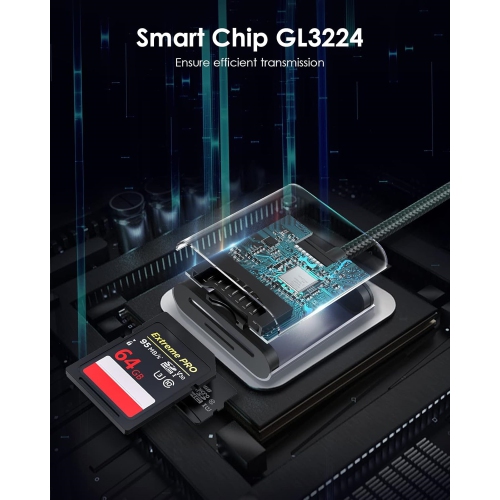 USB C to SD/Micro SD Card Reader, Type C SD 3.0 Card Adapter Compatible 2023-2016 MacBook Pro 13/15/16, New Mac Air/iPad/Surface, Chromebook, Stable