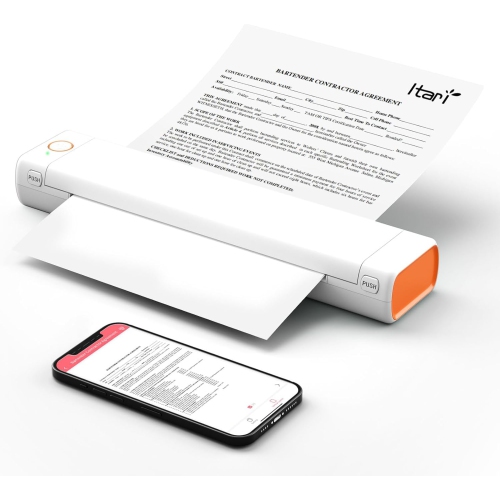 Imprimante thermique portative sans fil M08F de Phomemo pour les voyages - Imprimante compacte Bluetooth prenant en charge le papier thermique 8,5 x