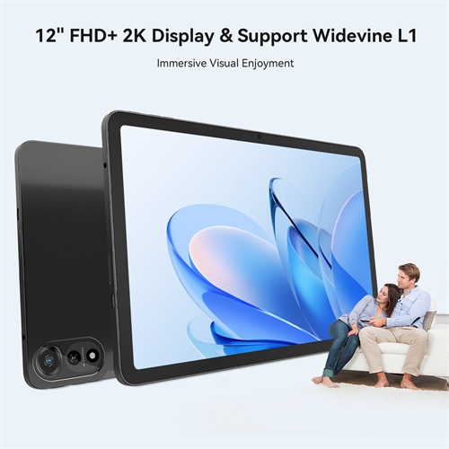 Blackview Mega2 Android 15 Tablet 2025, 12" Android Tablet with FHD+2K Display, 24GB RAM + 256GB ROM, 9000mAh, Gaming Tablet with Pen &Case,