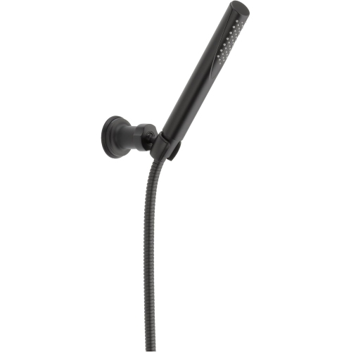 Douche murale simple Delta Faucet Trinsic, douche à main avec tuyau, pomme de douche à main noire