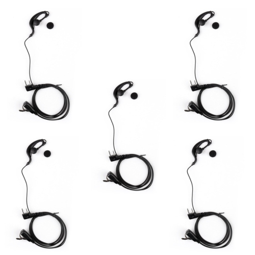 5x Ear-Hook Earpiece Headset PTT For Icom IC-F3 IC-F4 IC-U12 V8 V82 F21 F26 Radio