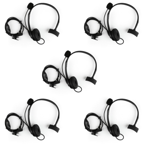 5x Overhead Headphone Headset For Kenwood Puxing Wouxun Baofeng 2-Way Radio