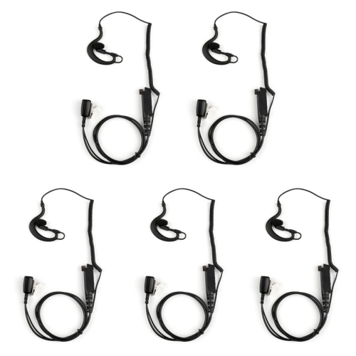 5x G-Shape Ear-Hook Earpiece Headset PTT Mic For Sepura STP8000 Walkie Talkie