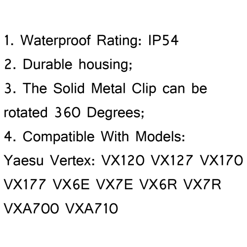 5x Waterproof Handheld Speaker Mic For Yaesu Vertex VX6R/7R/170/177/6E/7E HX370S