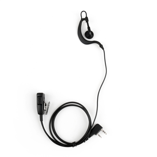 1x G-Shape Ear Hook Earpiece Headset PTT MIC 2Pin For Baofeng Kenwood Radio
