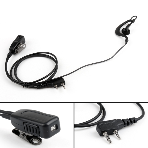 5x G-Shape Ear Hook Earpiece Headset PTT MIC 2Pin For Baofeng Kenwood Radio