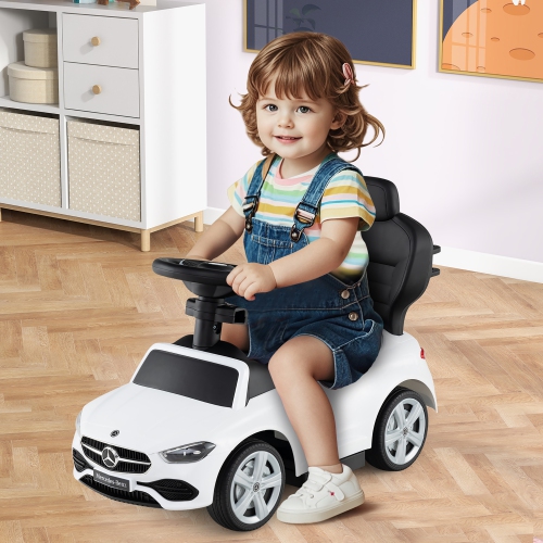 Gymax 3-in-1 Toddler Push Car w/Adjustable Canopy Under Seat Storage Realistic Sounds