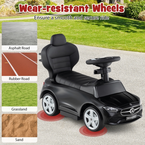 Gymax 3-in-1 Toddler Push Car w/Adjustable Canopy Under Seat Storage Realistic Sounds