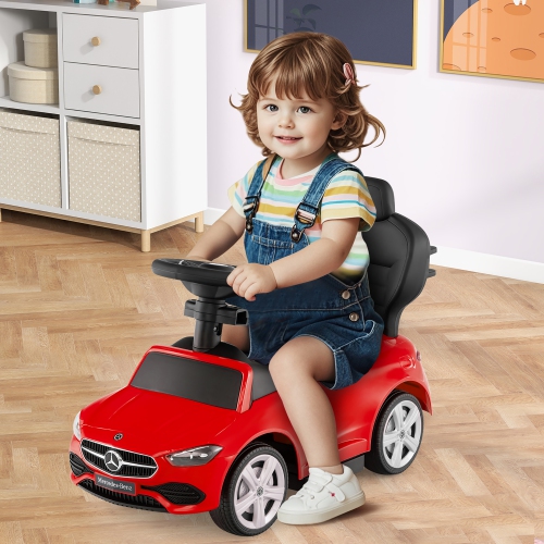 Gymax 3-in-1 Toddler Push Car w/Adjustable Canopy Under Seat Storage Realistic Sounds