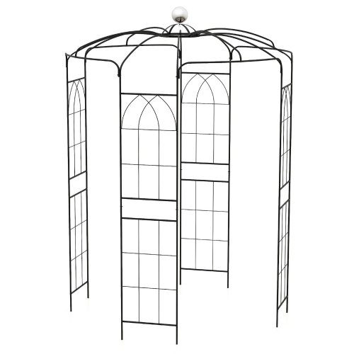 Gymax 9.4' High x 6.8' Wide Birdcage Shape Arch w/ Hanging Hook French Style Wedding