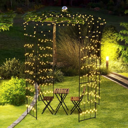 Gymax 9.4' High x 6.8' Wide Birdcage Shape Arch w/ Hanging Hook French Style Wedding
