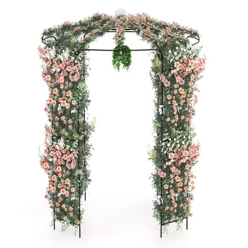 Gymax 9.4' High x 6.8' Wide Birdcage Shape Arch w/ Hanging Hook French Style Wedding