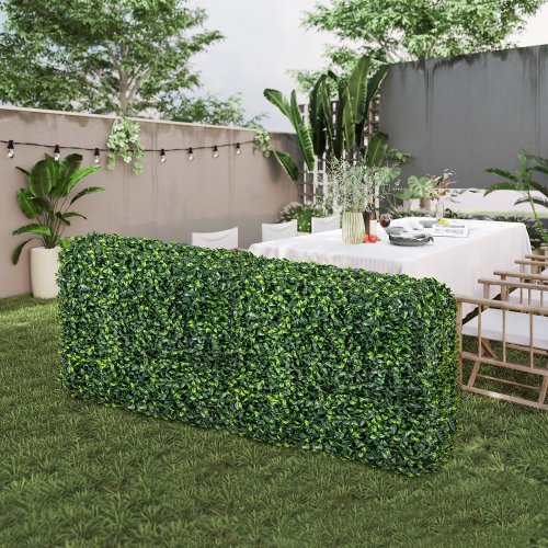 Gymax Artificial Plant Wall w/ Realistic PE Leaves Zip Ties Decoration 36'' x 15'' x 34''