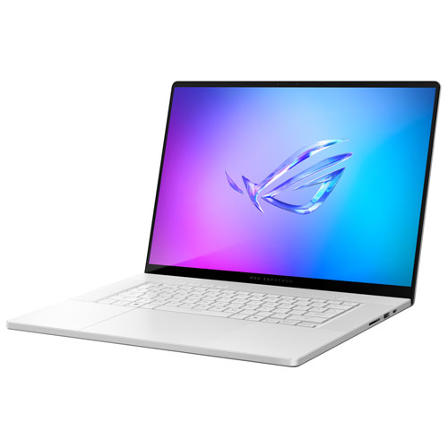 Portable de jeu 16 po ROG Zephyrus G16 d'ASUS - Blanc platine (Core Ultra 9-285H d'Intel/RAM 64 Go/SSD 2 To/RTX 5080)