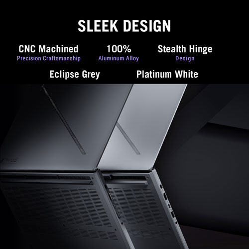 Portable de jeu 16 po ROG Zephyrus G16 d'ASUS - Blanc platine (Core Ultra 9-285H d'Intel/RAM 64 Go/SSD 2 To/RTX 5080)
