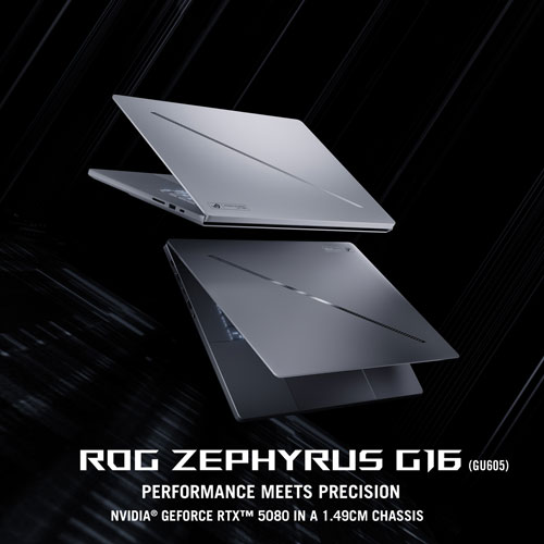 Portable de jeu 16 po ROG Zephyrus G16 d'ASUS - Blanc platine (Core Ultra 9-285H d'Intel/RAM 64 Go/SSD 2 To/RTX 5080)