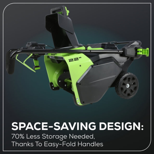 Souffleuse à neige sans balais de 22&nbsp;po 60&nbsp;V de Greenworks, batterie et chargeur non inclus