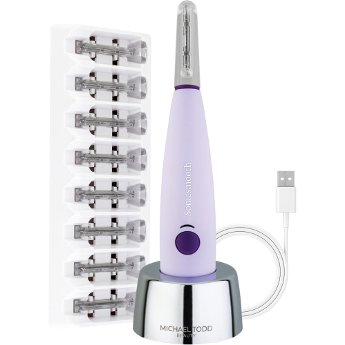 Michael Todd Beauty SONIC Technology Dermaplaning Tool - 2 in 1 Women’s Facial Exfoliation & Peach Fuzz Hair Removal System