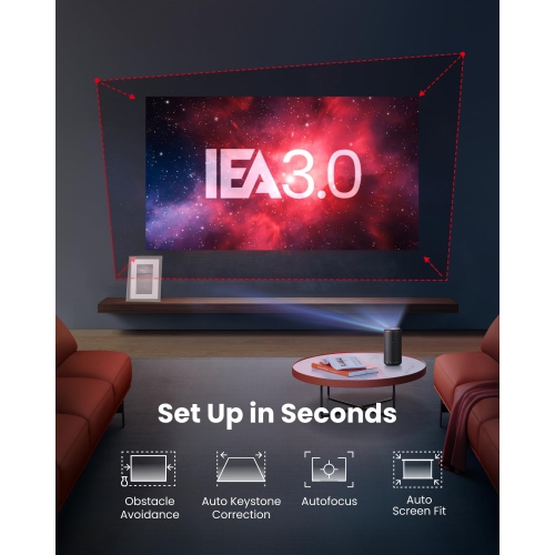 NEBULA Capsule 3 GTV Projector, Netflix Officially Licensed, 1080P Smart Mini Projector with Wi-Fi, 2.5 Hours of Playtime, 120-Inch Display, Dolby