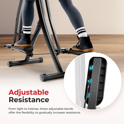 Exerciseur elliptique Smart Air Walk de Sunny Health & Fitness avec moniteur Performance LCD, faible impact, bande de 30&nbsp;po et application