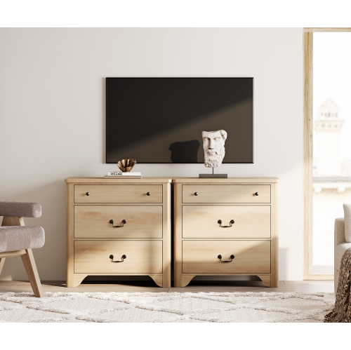 WAMPAT 6 Drawer Dresser for Bedroom,Farmhouse Dresser with Wide Chest of Drawers, Oak Wooden Dresser Modern Dresser Kids Dressers Nightstand Cabinet