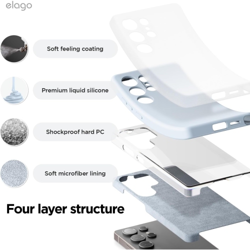 elago Compatible with Samsung Galaxy S25 Ultra Case, Liquid Silicone Case, Shockproof, Slim Phone Case, Anti-Scratch Soft Microfiber Lining, 6.8 inch