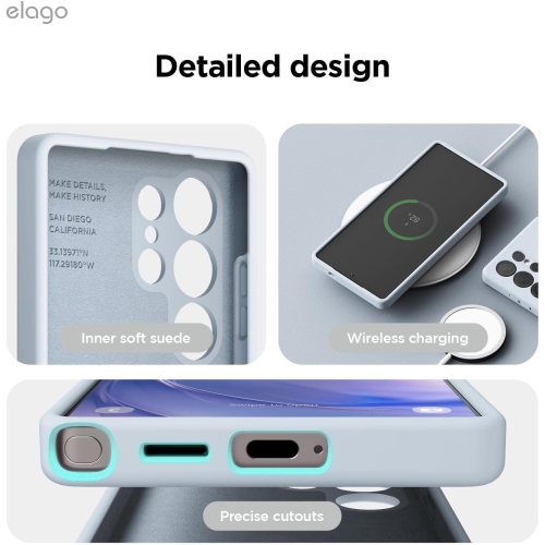 elago Compatible with Samsung Galaxy S25 Ultra Case, Liquid Silicone Case, Shockproof, Slim Phone Case, Anti-Scratch Soft Microfiber Lining, 6.8 inch